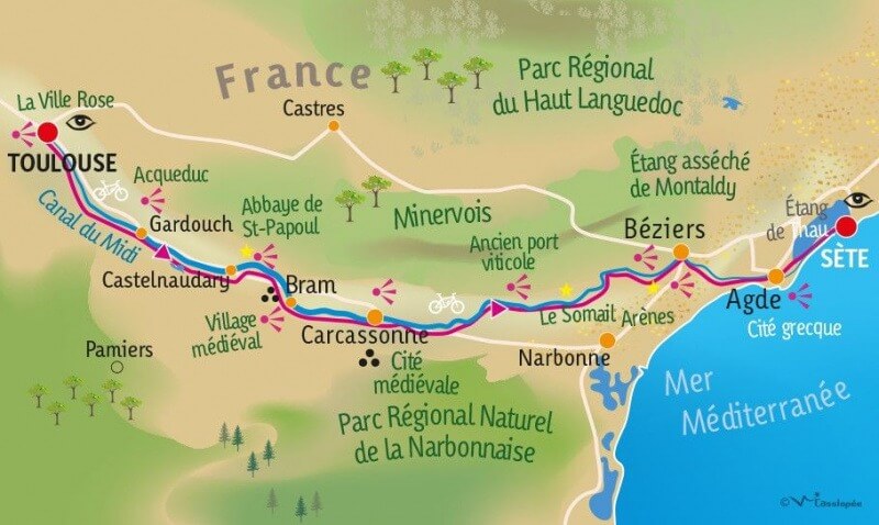 le canal du midi carte